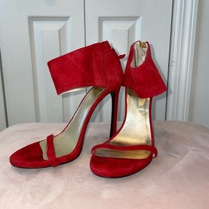 Stuart Weitzman Red Suede Heels sz 6.5